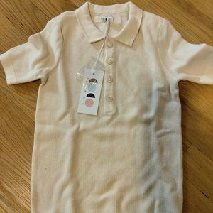 Coco Blanc knit polo sweater, size 7